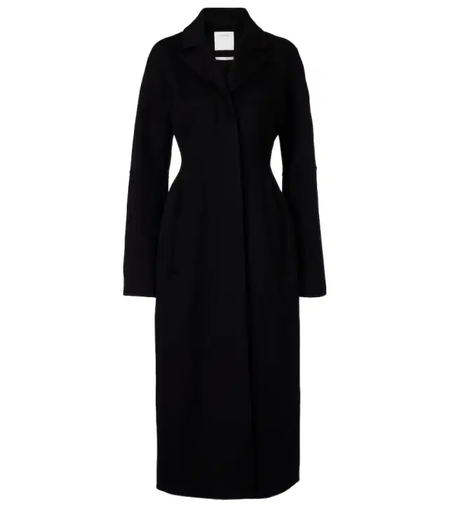 Peplum virgin wool coat
