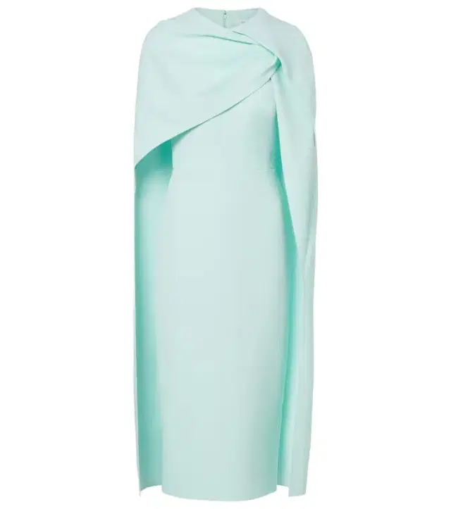 Safiyaa Oria caped crêpe midi dress