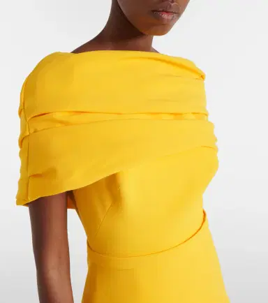 Safiyaa Loura off-shoulder crêpe gown | Thumbnail 2 Safiyaa Loura off-shoulder crêpe gown | Thumbnail 2