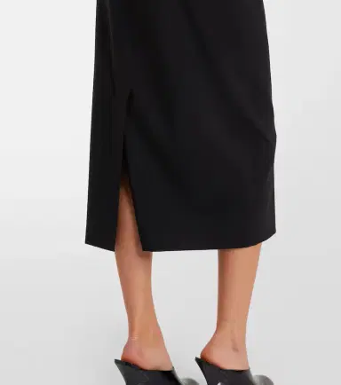Sportmax High-rise virgin wool midi skirt | Thumbnail 2