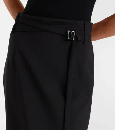 Sportmax High-rise virgin wool midi skirt | Thumbnail 5