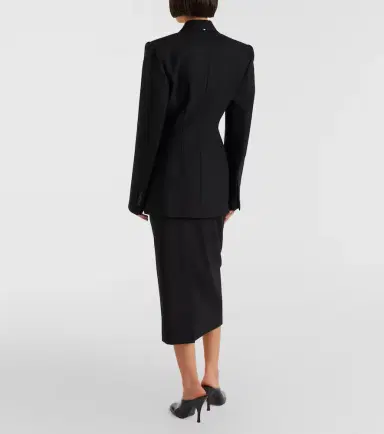 Sportmax High-rise virgin wool midi skirt | Thumbnail 6