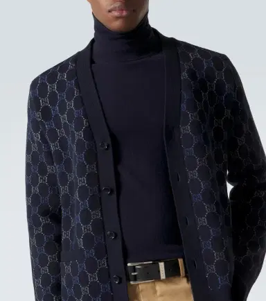 Gucci GG wool and cashmere jacquard cardigan | Thumbnail 2