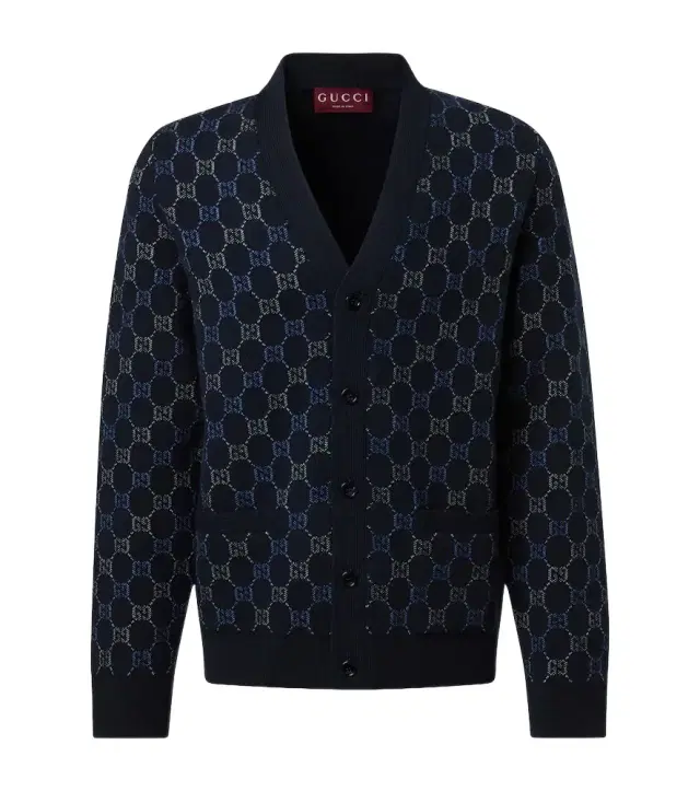 GG wool and cashmere jacquard cardigan