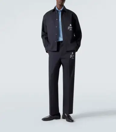 Gucci Printed cotton twill straight pants | Thumbnail 2