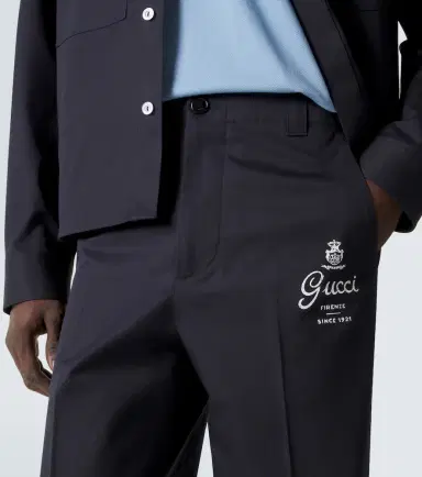 Gucci Printed cotton twill straight pants | Thumbnail 5
