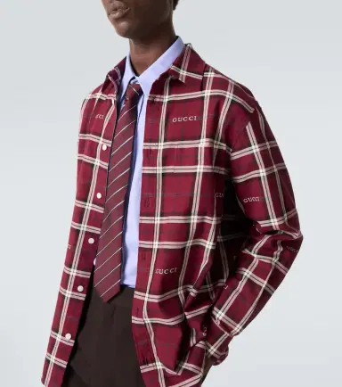 Gucci Script plaid cotton jacquard shirt | Thumbnail 3