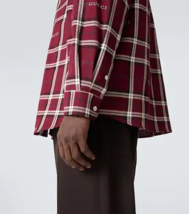 Gucci Script plaid cotton jacquard shirt | Thumbnail 4