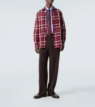 Gucci Script plaid cotton jacquard shirt | Thumbnail 5