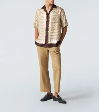 Gucci Printed silk twill bowling shirt | Thumbnail 3