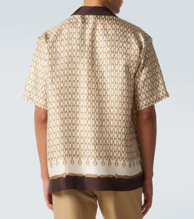 Gucci Printed silk twill bowling shirt | Thumbnail 5
