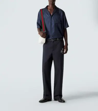Gucci Interlocking G silk twill bowling shirt | Thumbnail 5