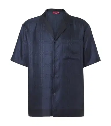 Gucci Interlocking G silk twill bowling shirt | Thumbnail 1