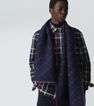 Gucci GG reversible wool jacquard scarf | Thumbnail 4