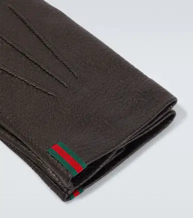 Gucci Web Stripe leather gloves | Thumbnail 2 Gucci Web Stripe leather gloves | Thumbnail 2
