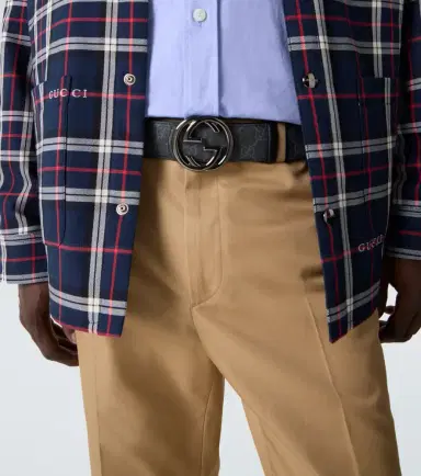 Gucci GG Canvas Interlocking G reversible leather belt | Thumbnail 3