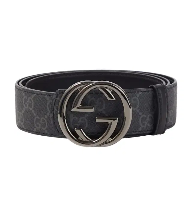 Gucci GG Canvas Interlocking G reversible leather belt