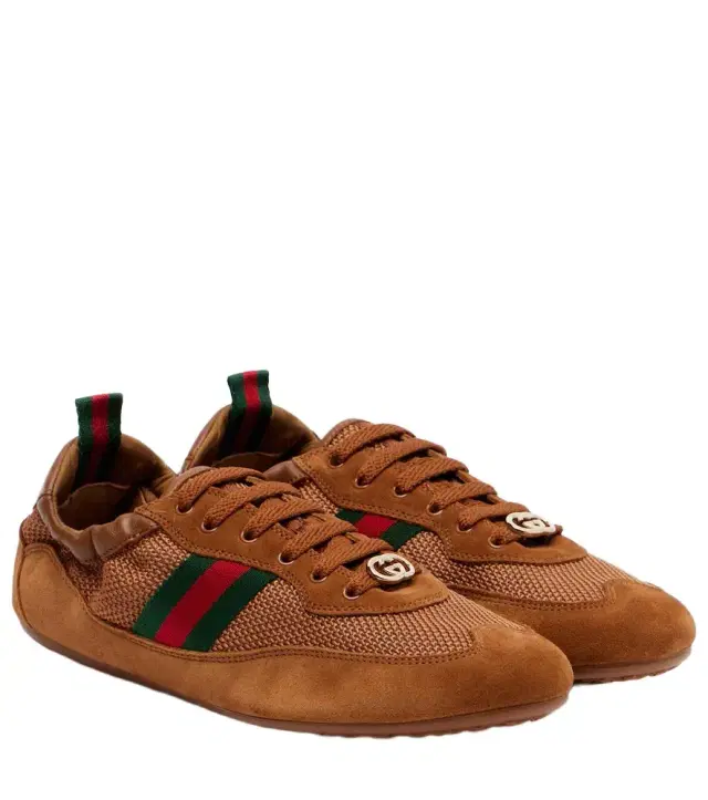 Gucci Shift suede-trimmed sneakers