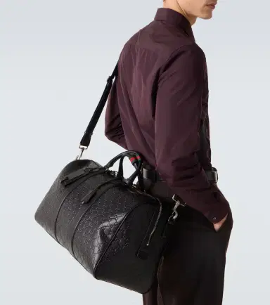 Gucci GG Emblem Medium leather duffel bag | Thumbnail 6