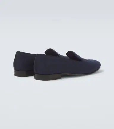 Ralph Lauren Purple Label Alonzo embroidered linen loafers | Thumbnail 3