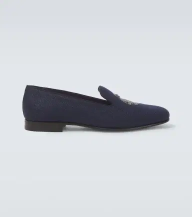 Ralph Lauren Purple Label Alonzo embroidered linen loafers | Thumbnail 5