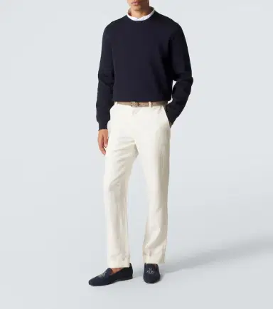 Ralph Lauren Purple Label Alonzo embroidered linen loafers | Thumbnail 7