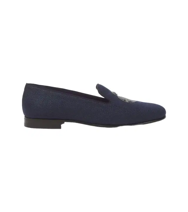 Ralph Lauren Purple Label Alonzo embroidered linen loafers