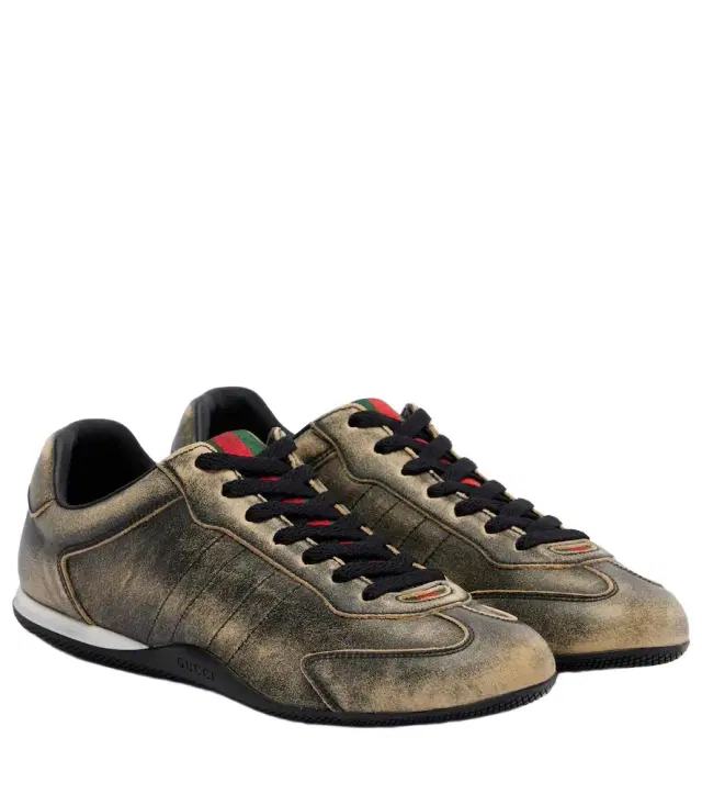 Shift leather sneakers