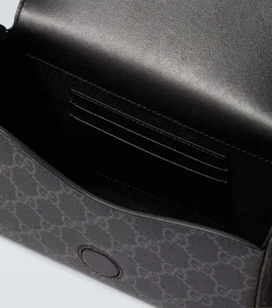 Gucci GG Supreme leather-trimmed canvas crossbody bag | Thumbnail 3