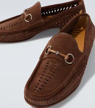 Gucci Bamboo Horsebit woven suede loafers | Thumbnail 3 Gucci Bamboo Horsebit woven suede loafers | Thumbnail 3