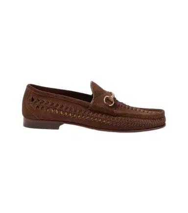Gucci Bamboo Horsebit woven suede loafers | Thumbnail 1 Gucci Bamboo Horsebit woven suede loafers | Thumbnail 1