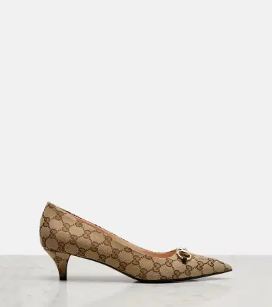 Gucci Erin GG Canvas Horsebit 45 pumps | Thumbnail 3