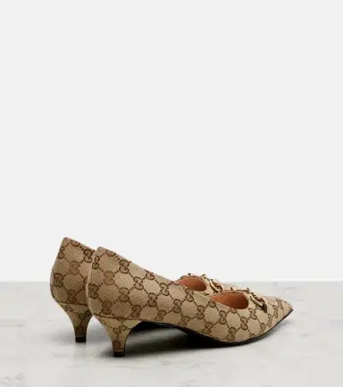 Gucci Erin GG Canvas Horsebit 45 pumps | Thumbnail 4