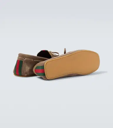 Gucci Web Stripe leather boat shoes | Thumbnail 4 Gucci Web Stripe leather boat shoes | Thumbnail 4