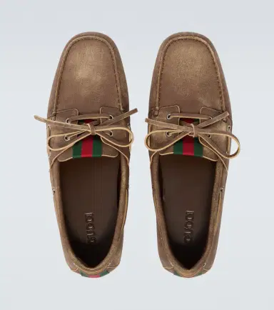 Gucci Web Stripe leather boat shoes | Thumbnail 5 Gucci Web Stripe leather boat shoes | Thumbnail 5