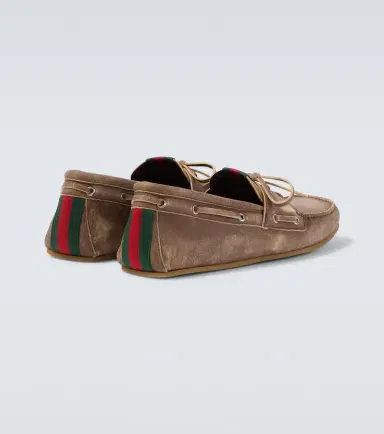 Gucci Web Stripe leather boat shoes | Thumbnail 6 Gucci Web Stripe leather boat shoes | Thumbnail 6