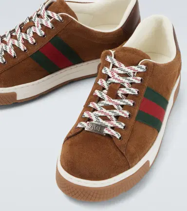 Gucci Ace Web Stripe suede sneakers | Thumbnail 2 Gucci Ace Web Stripe suede sneakers | Thumbnail 2
