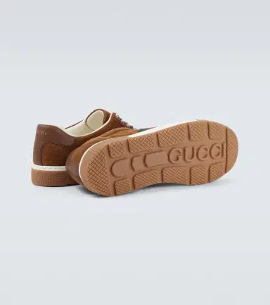 Gucci Ace Web Stripe suede sneakers | Thumbnail 4 Gucci Ace Web Stripe suede sneakers | Thumbnail 4