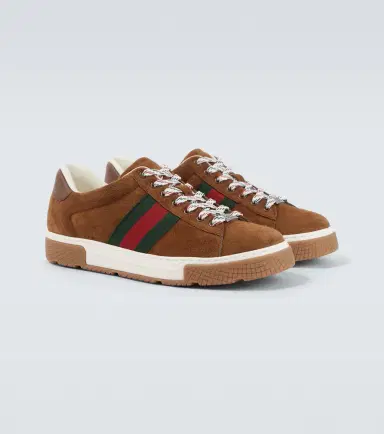 Gucci Ace Web Stripe suede sneakers | Thumbnail 5 Gucci Ace Web Stripe suede sneakers | Thumbnail 5