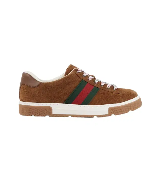 Ace Web Stripe suede sneakers