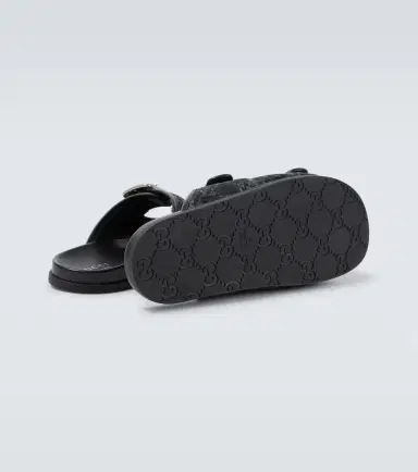 Gucci GG leather-trimmed canvas slides | Thumbnail 6 Gucci GG leather-trimmed canvas slides | Thumbnail 6