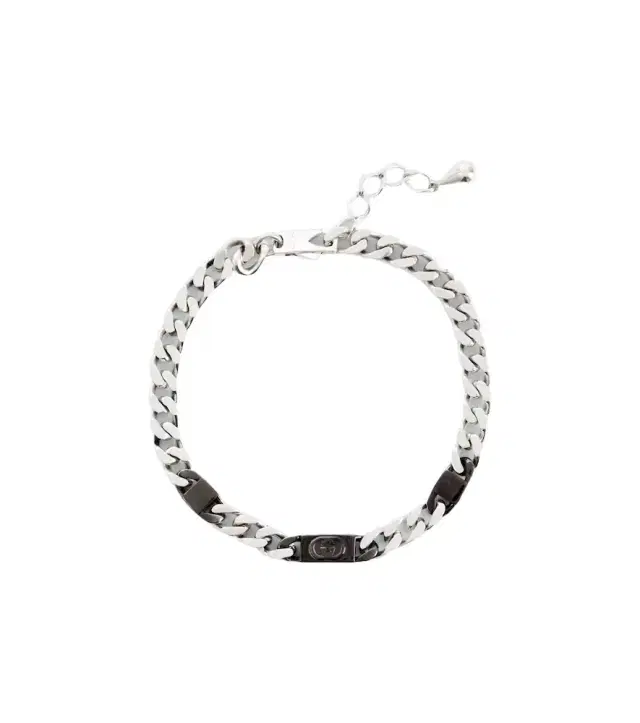 Gucci Interlocking sterling silver chain bracelet