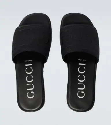 Gucci Logo canvas and leather slides | Thumbnail 2