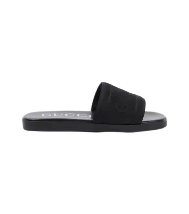 Gucci Logo canvas and leather slides | Thumbnail 1