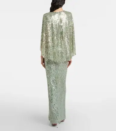 Jenny Packham Carrie caped embellished gown | Thumbnail 2