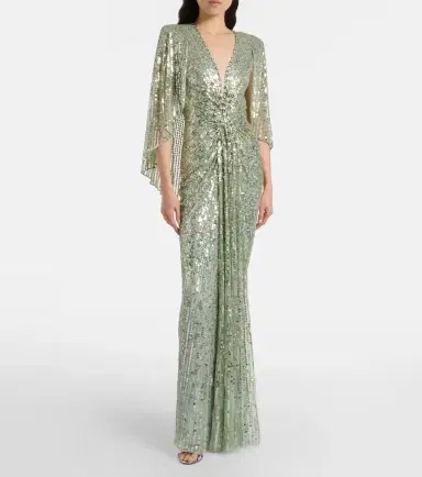Jenny Packham Carrie caped embellished gown | Thumbnail 5