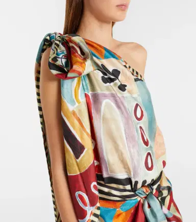 ALÉMAIS Alémais x LRNCE Michelle one-shoulder silk midi dress | Thumbnail 2