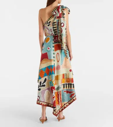 ALÉMAIS Alémais x LRNCE Michelle one-shoulder silk midi dress | Thumbnail 6
