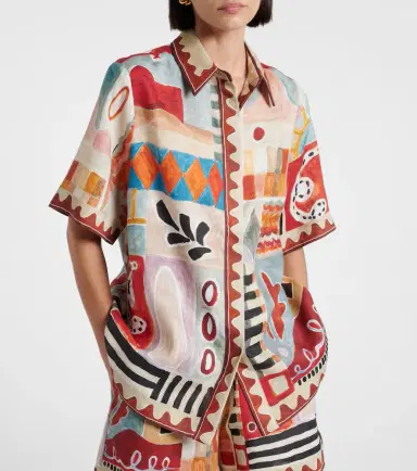 ALÉMAIS Alémais x LRNCE Michelle printed linen shirt | Thumbnail 3