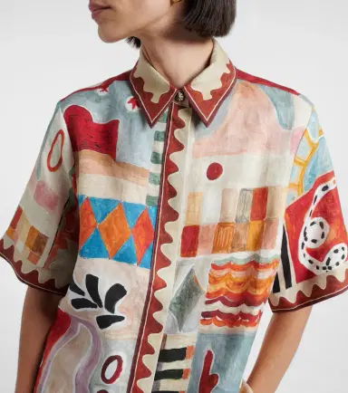 ALÉMAIS Alémais x LRNCE Michelle printed linen shirt | Thumbnail 5